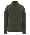 SP403 Spasso Unisex Sherpa Drop Shoulder 1/4 Zip Sweat Forest Khaki colour image